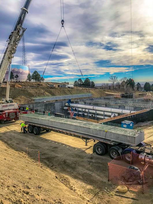 Thornton 6307 - Flying 70,000lb precast girders over the intake gallery for the upper deck-enhanced Faith